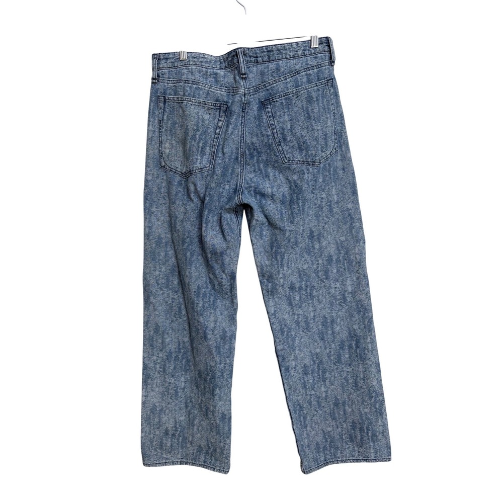 Rag & Bone Logan Mid-Rise Wide Leg Jeans Blue Textured Denim Size 29 - Picture 3 of 10